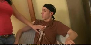BBW picks up and pleases young dude