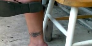 candid flip flops sexy feet