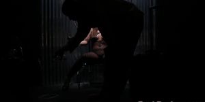 Slapped restrained sub roughly fucked