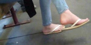 BBW on train sexy french pedi
