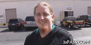 Fat girl is giving a head - video 3