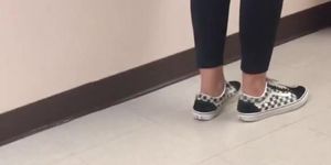 Teen ass In leggings candid voyeur