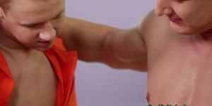 Muscly male gets ass railed
