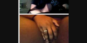 Black BBW shows pussy on cam