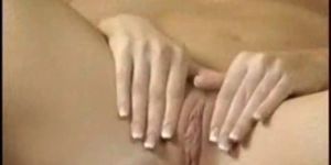 Ashley Brookes finger fucks herself on the couch
