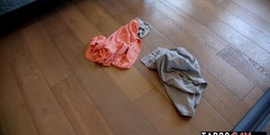 Horny twink caught by elder stepbro sniffing his cock