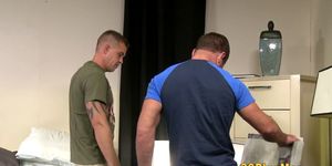 Buff hunks ass railed by gay stud