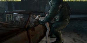 Zoe Baker stuffed in the car by big hulky Monster