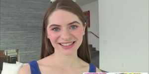 A pretty blonde gets her pussy banged hard by a big dick (Alice March)