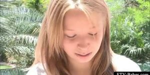 Playful blonde working her fleshy cunt in close-up - video 1