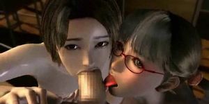 Animated chicks teasing hard dick