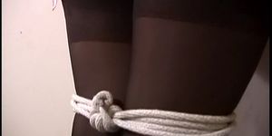 Smoking hot redhead bound and gagged for a BDSM session