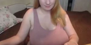 Chunky amateur babe with big boobs