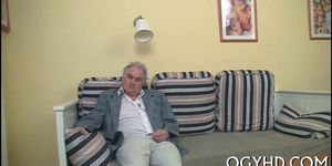 Young nympho licks old dong - video 16