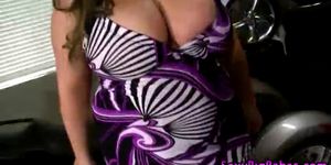 Fat plumper in the garage