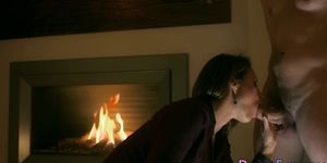 Classy babe tugs cumshot