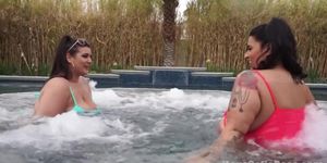 Butt@ and $0f1@ R0$3 having fun in the hot tub!!! (Duvy Inzunza, London Andrews, Sabella Monize, Sofia Rose)
