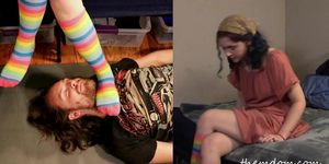 Footrest for Goddess K.C.'s Beautiful Socked Feet