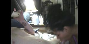 young lightskinned girl takes her white daddy's load balls deep in her throat
