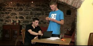 GAME FOR GAY - Hetero dude gets pounded on the table