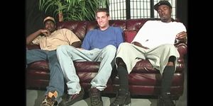 BLACKS ON BOYS - Big cocked blacks assfucking a white dude
