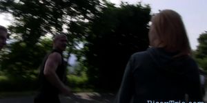 Slut rides bi dudes cock