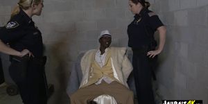 Kinky milf cops make pimp their own personal slut and subdue him into banging