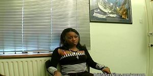Ebony amateur filmed at real porn casting audition