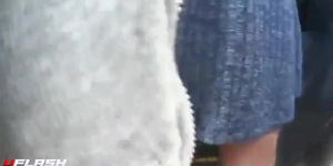 cum, upskirt and touch