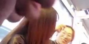 Flash Korean Girls at Bus stop