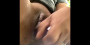 Almost CAUGHT squirting on park bench!!!