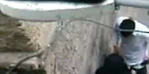 Paki Aunty in Black Burqa enjoys Muslim Sex with Paki Boy on Road