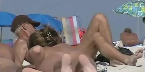 Couple split by Strangers on a nude beach