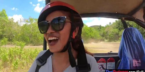 THAI SWINGER - ATV buggy tour with his Thai girlfriend had them fucking at home afterwards