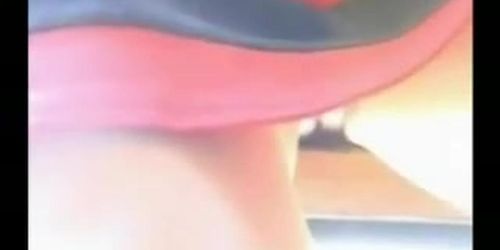 Hidden cam under table in court yard. gf has no panty