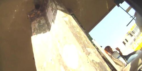 Flawless girl with tanned legs in the upskirts public voyeur action (Brave Guy)