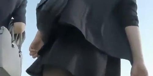 Sexy upskirt of a business woman