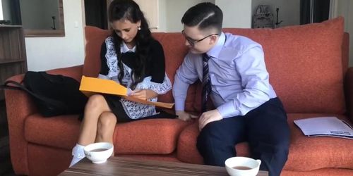 Shy Skinny Brunette Maid Gets Cock From Behind - Watch Part 2 On Maidpornvideos.Com