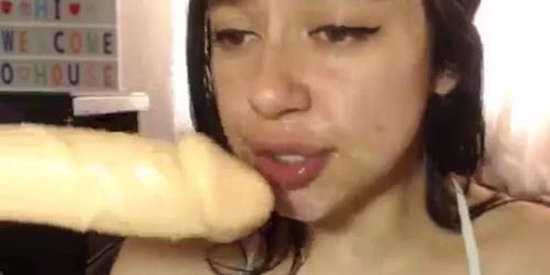 Sloppy dildo guzzler