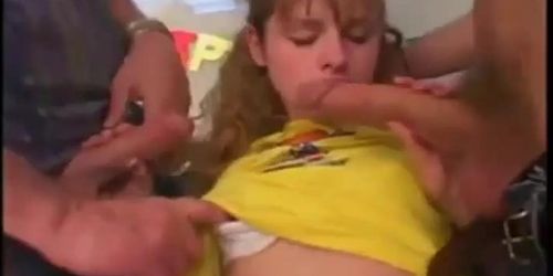 Skinny Redhead Molly Rome Takes Dp From 2 Homeless Guys For Her 18Th Birthday