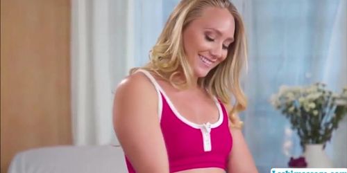 College babes AJ and Danni goes scissor sex after massage