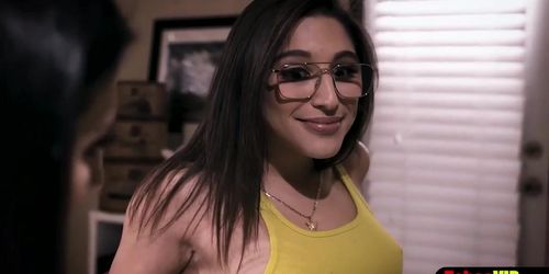 Sweet latina teen babes shared and fucked a big dick (Abella Danger, Bella Danger, Joanna Angel)