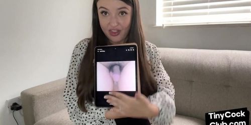 LITTLE DICK CLUB - SPH busty solo babe in lingerie humiliates small dongs