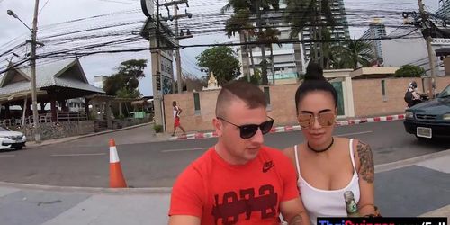 THAI SWINGER - Big tits Asian amateur girlfriend fucked hard after a day at the beach