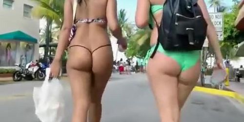 Sexy butt in micro bikini thong