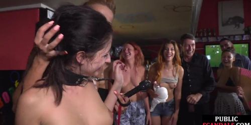 PUBLIC DISGRACE - Public anal babe fucked and mouthjizzed in front of voyeurs