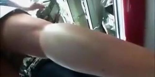 Shopping upskirt of a fine ass blonde girl
