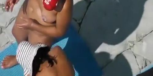 Nudist women chatting