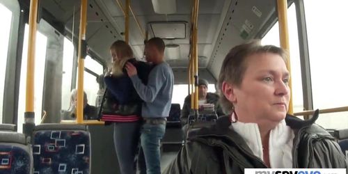 Horny-ass Russian Couple Putting on a Sex Show in the Public Bus - Lindsey Olsen