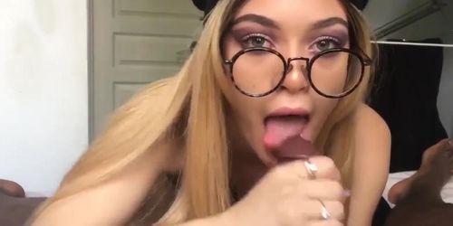 Sexy french babe sloppy blowjob and hard BBC fuck before big facial - Karakss